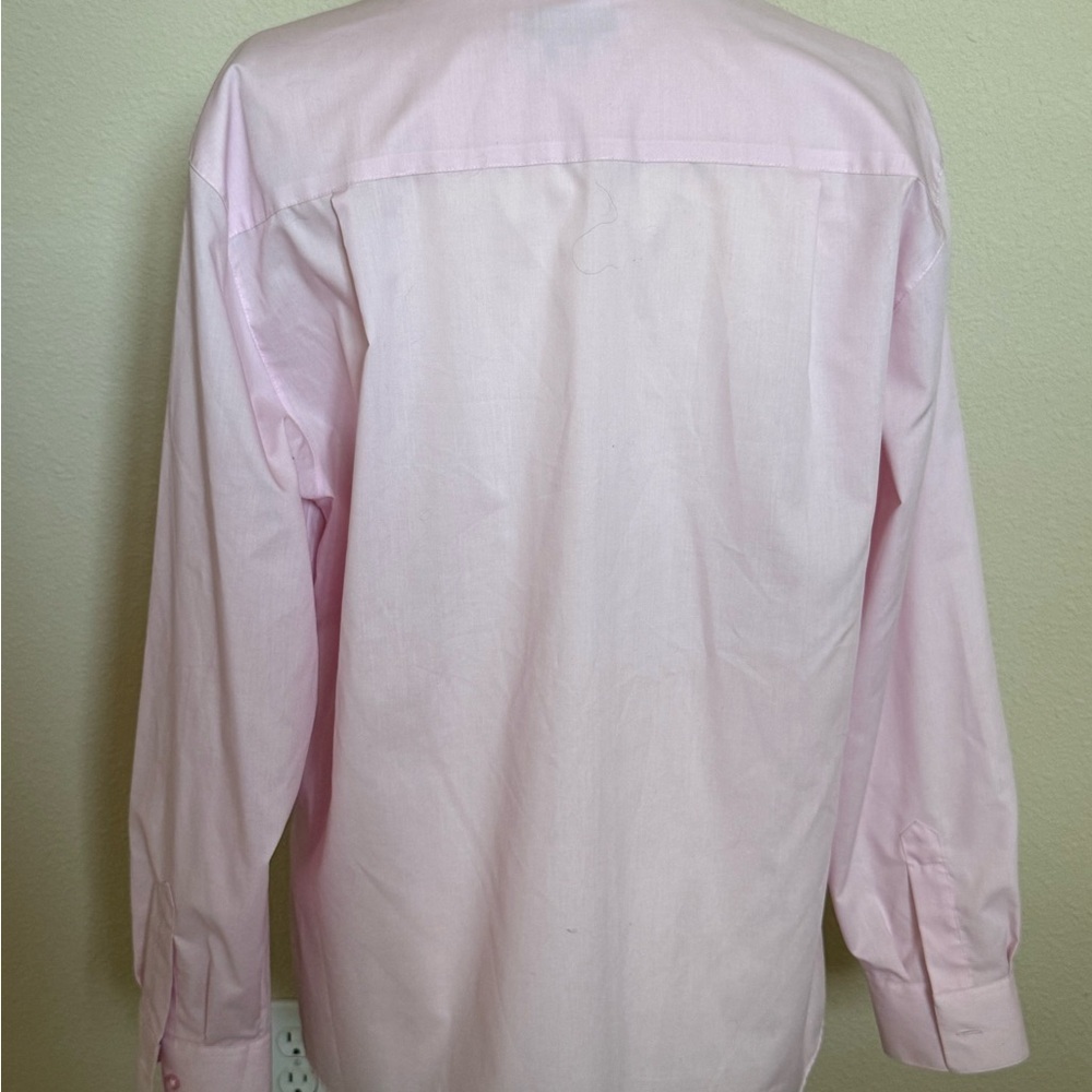 WOMEN’S FOXCROFT SOFT PINK BOYFRIEND NO-IRON PINPOINT LONG SLEEVE SHIRT (sz16) - Picture 3 of 4